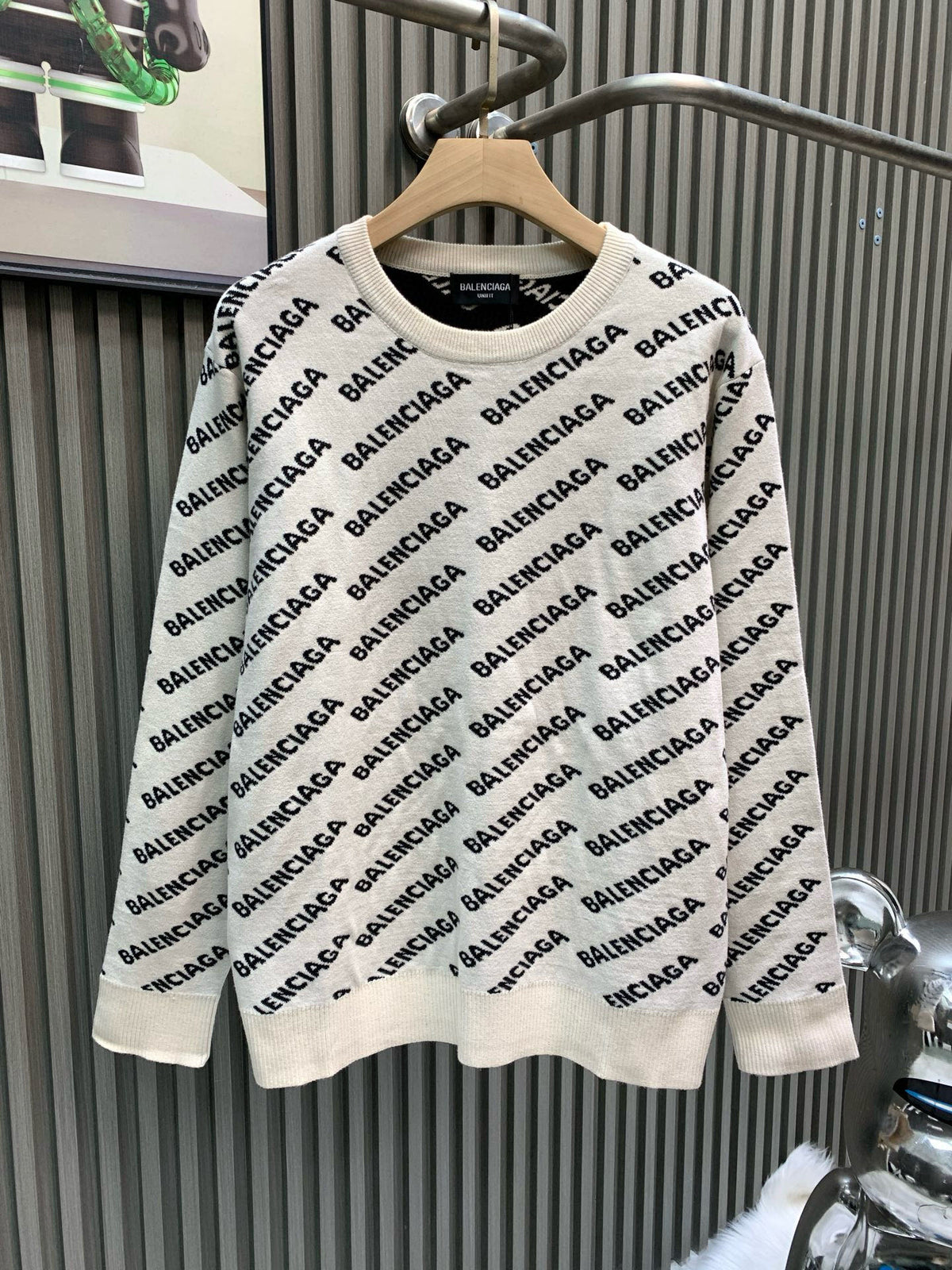 Full printed bullet screen double-sided knitted jacquard sweater