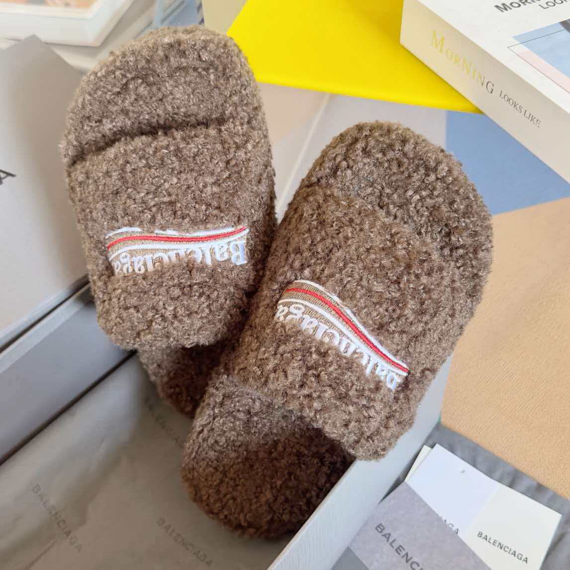 Thick sole, waterproof platform, wool slippers