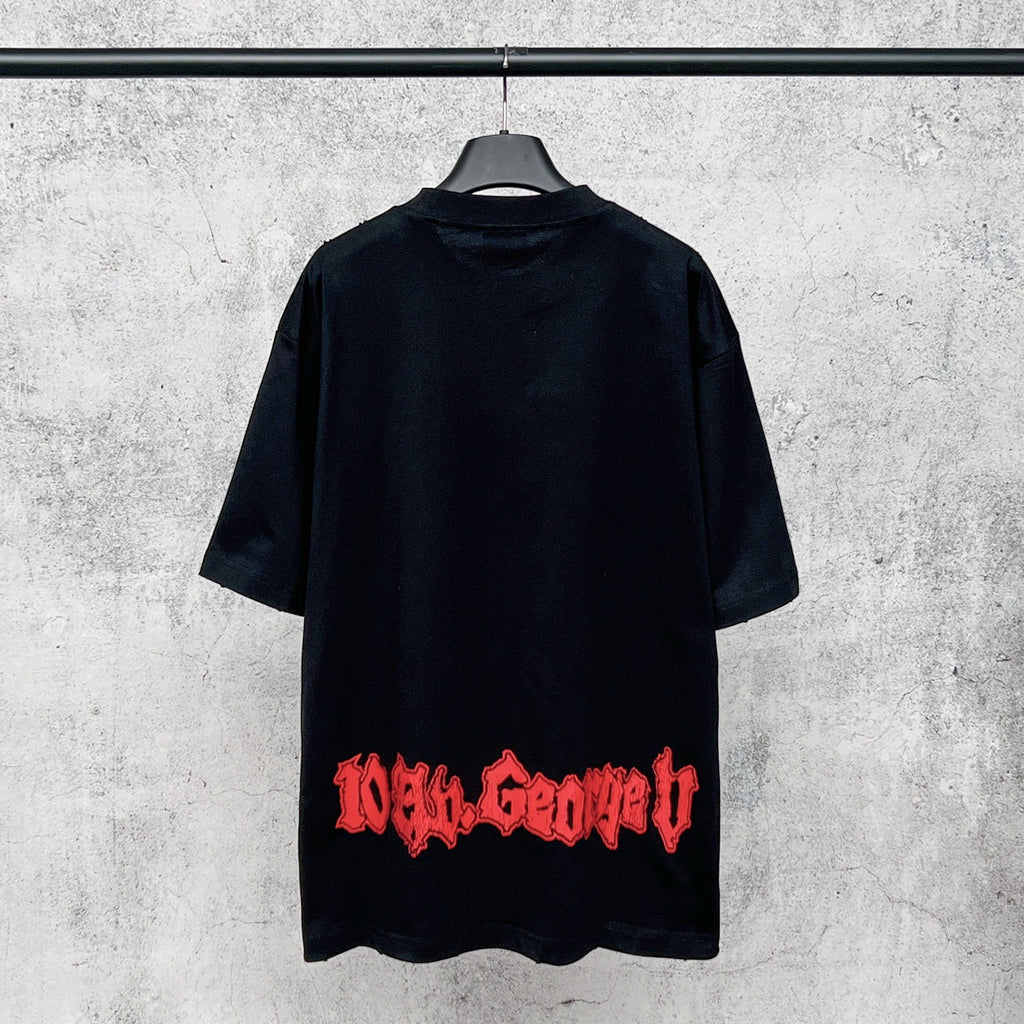 Wear out finished clothing, spray printed short sleeved T-shirt