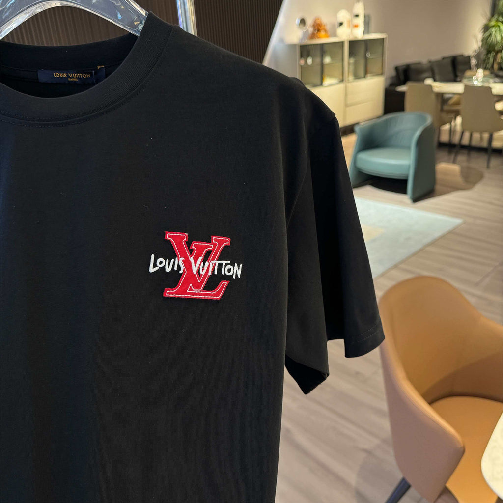 26ss new embroidery craft logo letter short sleeved shirt