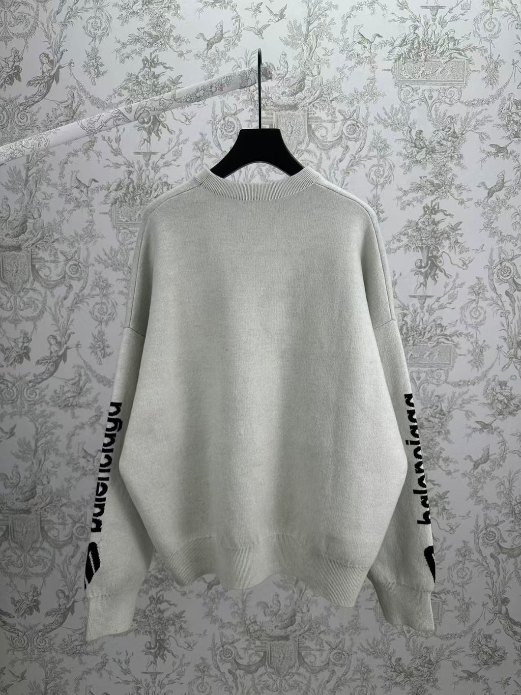Embroidered jacquard sweater