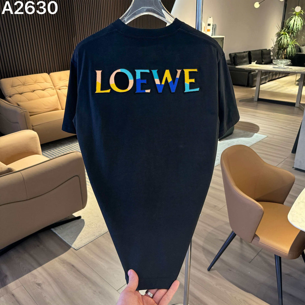 26ss new embroidery craft logo letter short sleeved shirt
