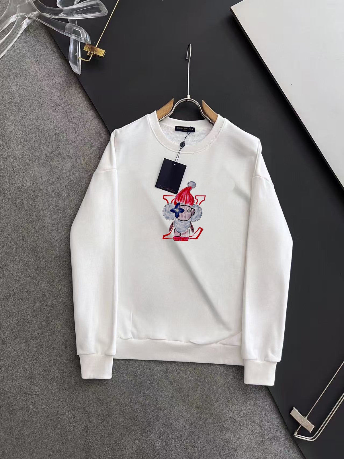 New printed pullover round neck hoodie