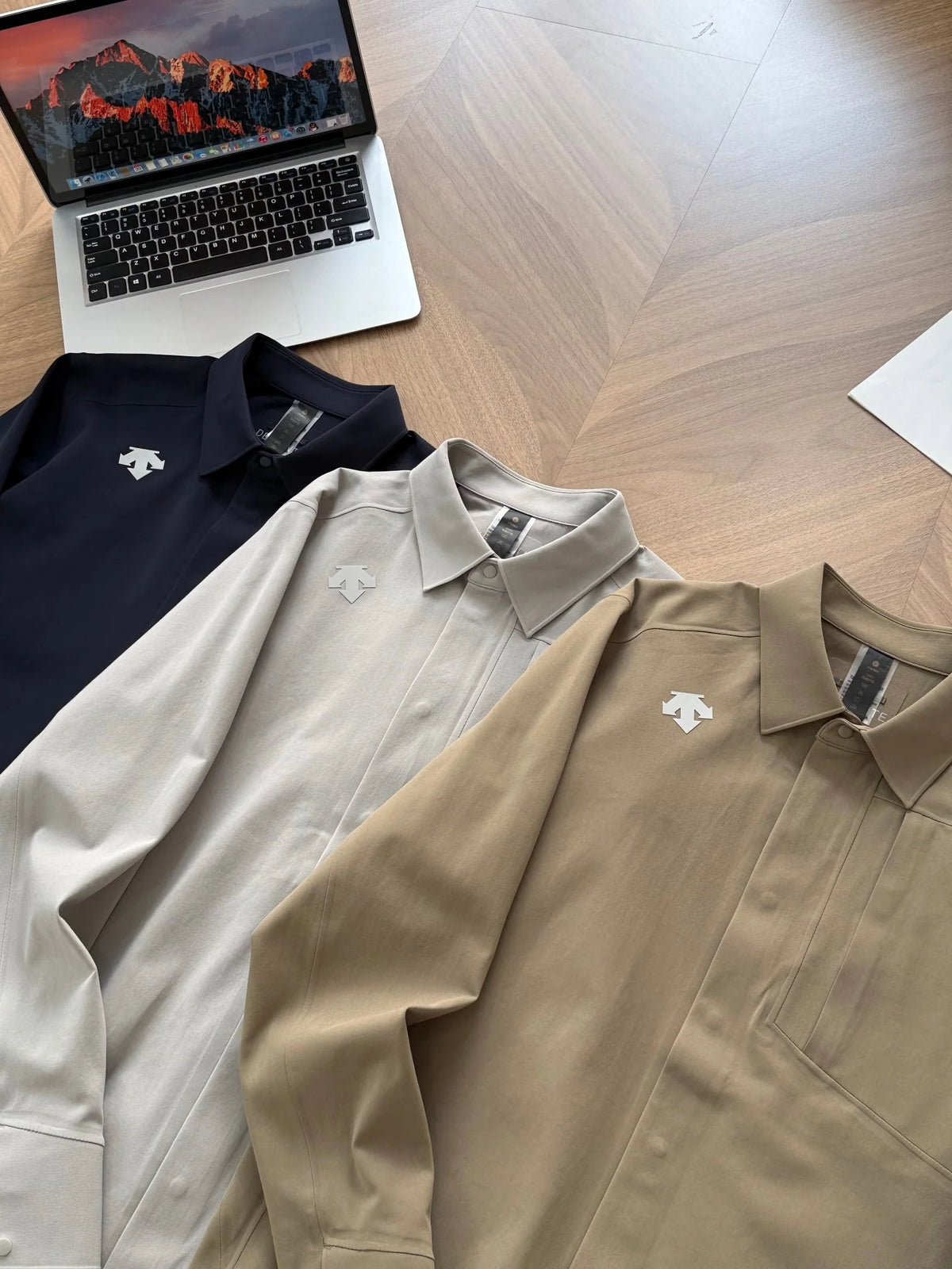 Autumn new men's outdoor long sleeved heat sealed lapel shirt