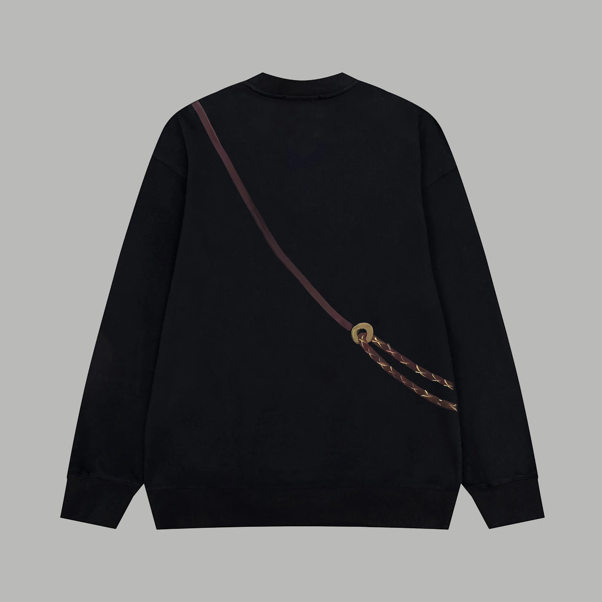 Printed looped long sleeved hoodie