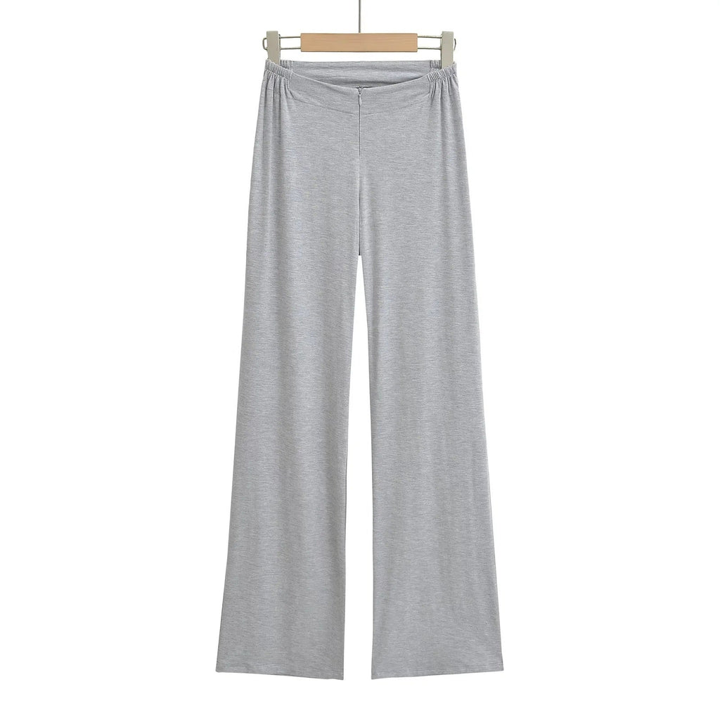 Women's Low Waist Zipper Fitness Pants Casual Draped Wide Leg Pants Home Sports Drag Pants
