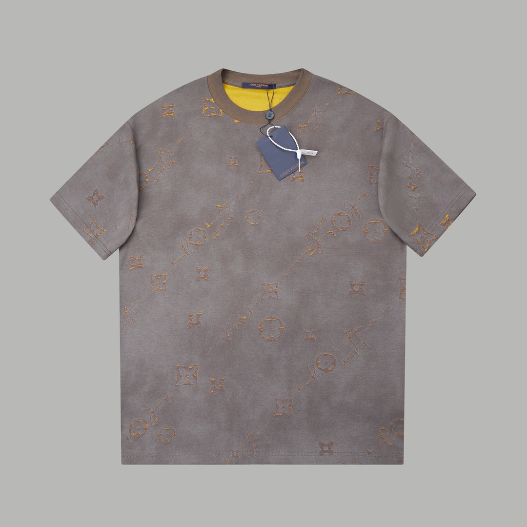 Classic logo burned jacquard short sleeved shirt