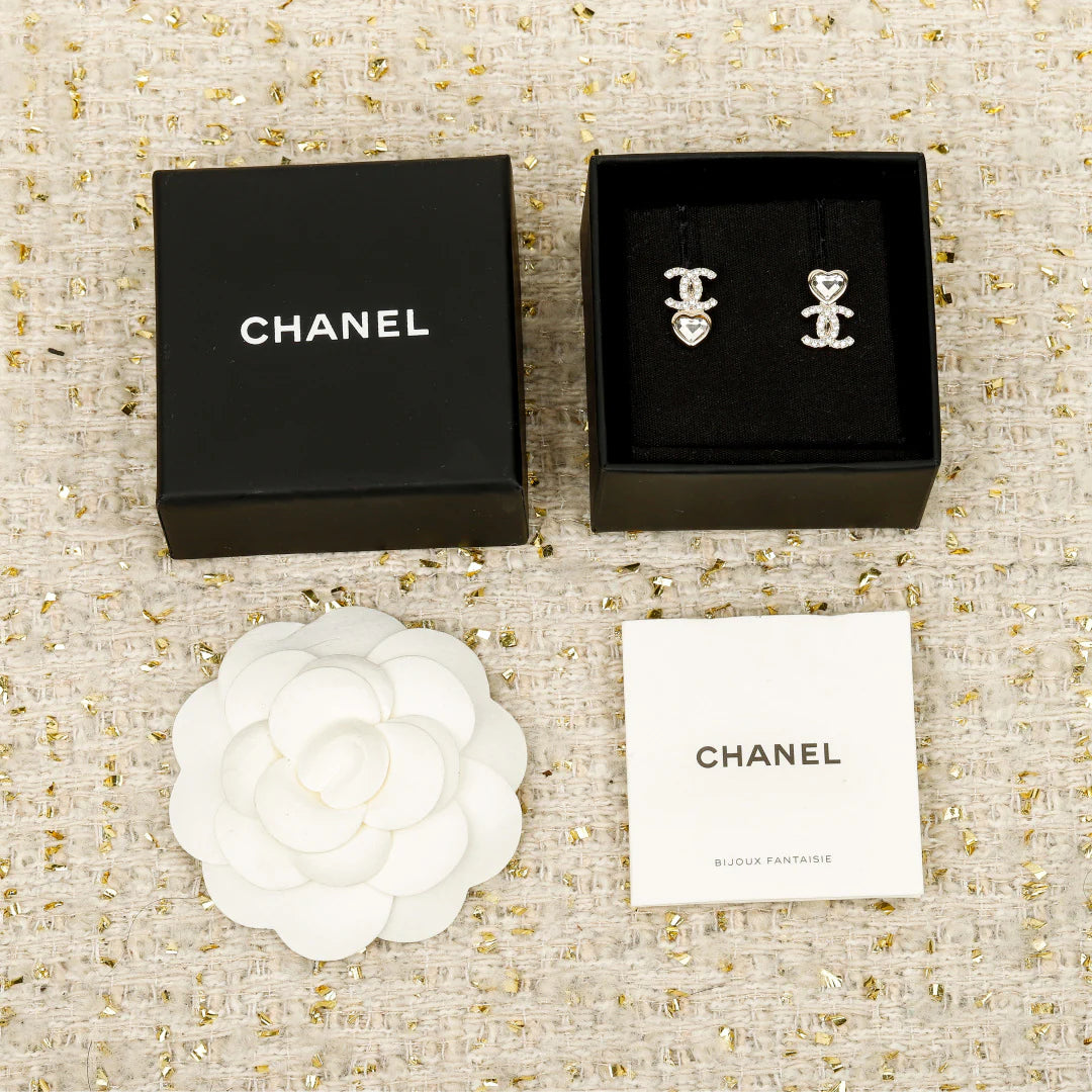 Double heart earrings