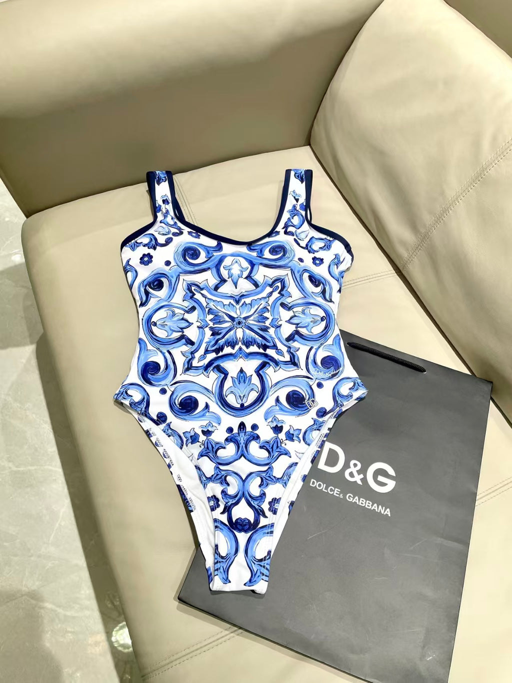 New Blue and White Porcelain Swimsuit