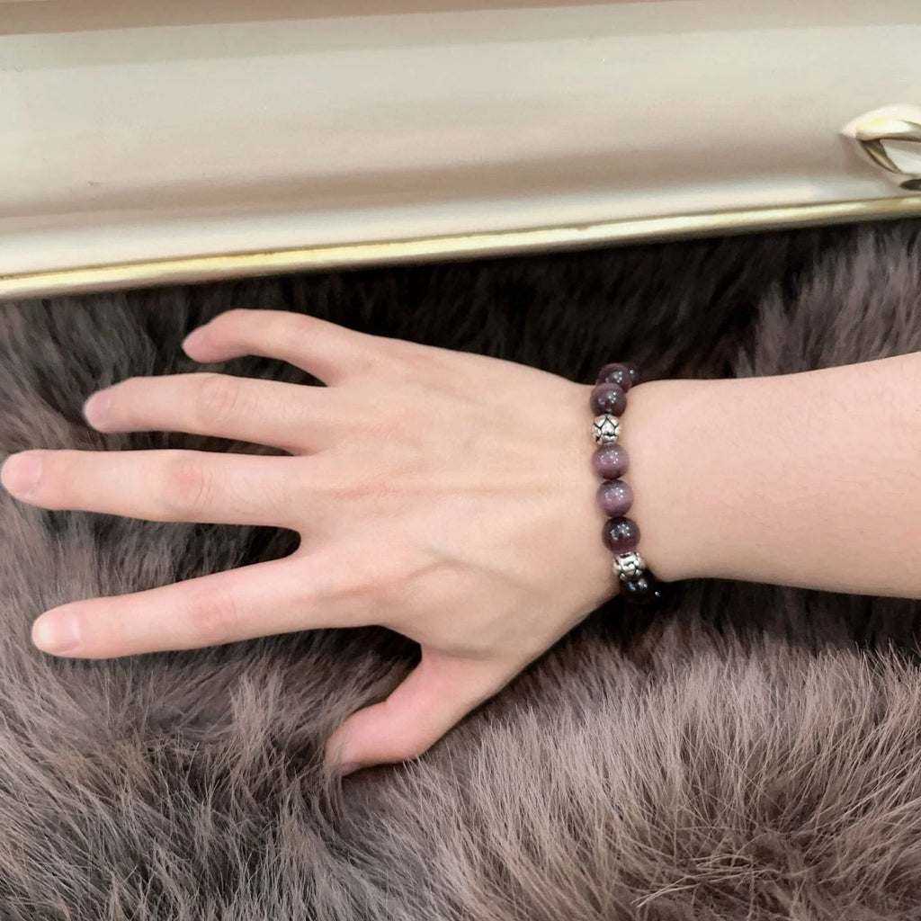 Multi element agate and Thai silver style bracelet