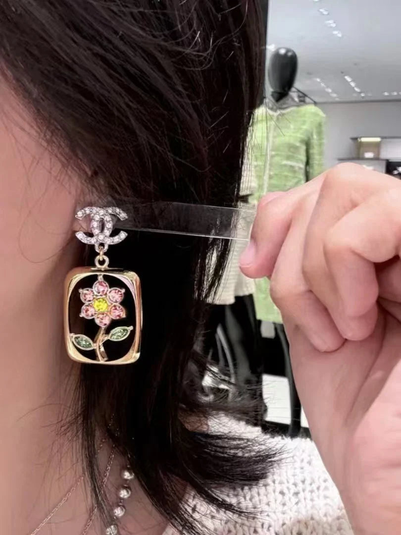 New Camellia Letter Earrings
