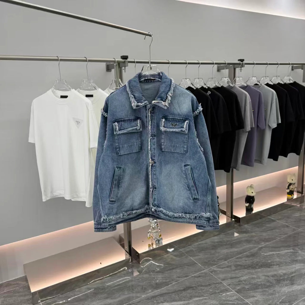 New tassel worn denim jacket