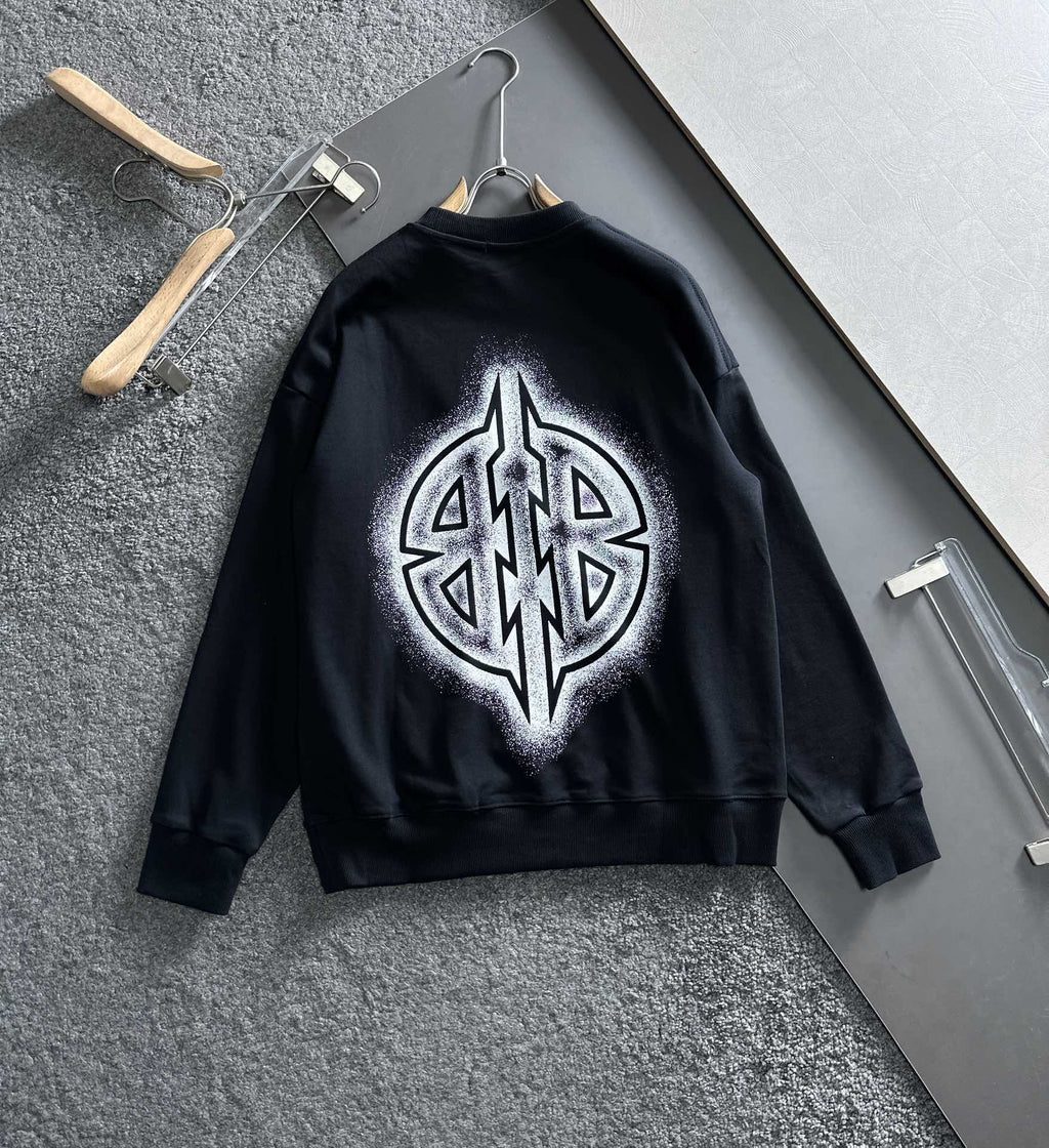 New printed pullover round neck hoodie