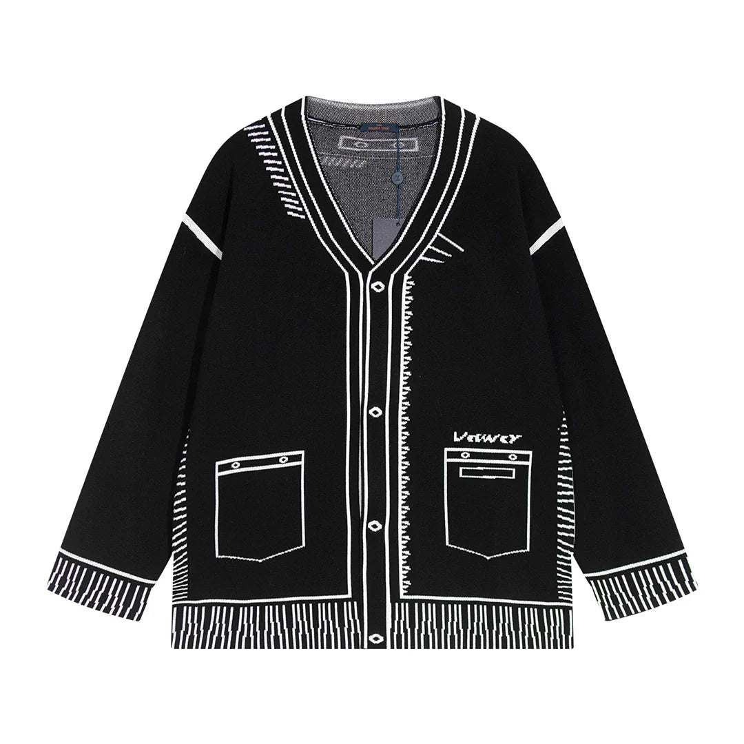 Autumn and winter graffiti wool sweater jacket