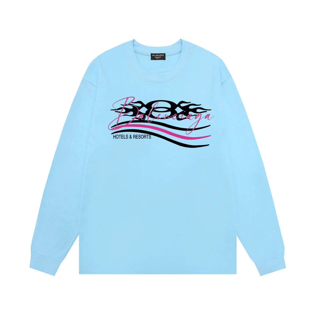 Wave letter logo, unisex long sleeved design