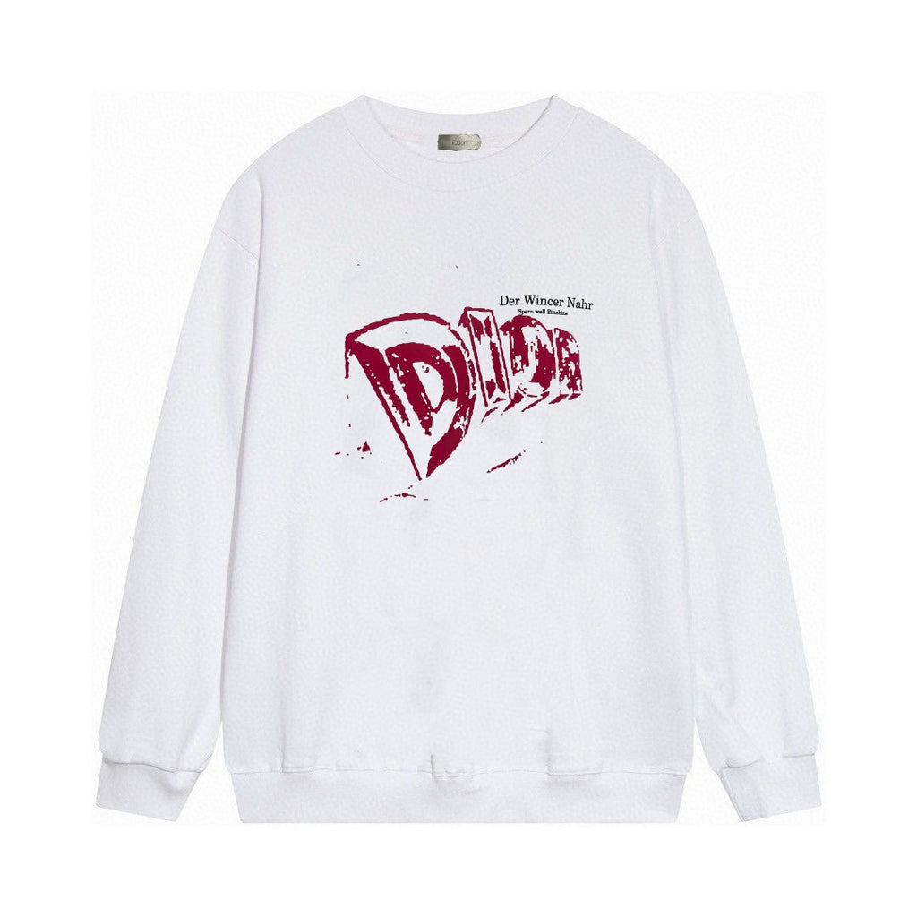New printed letter couple style round neck pullover sports and leisure printed hoodie