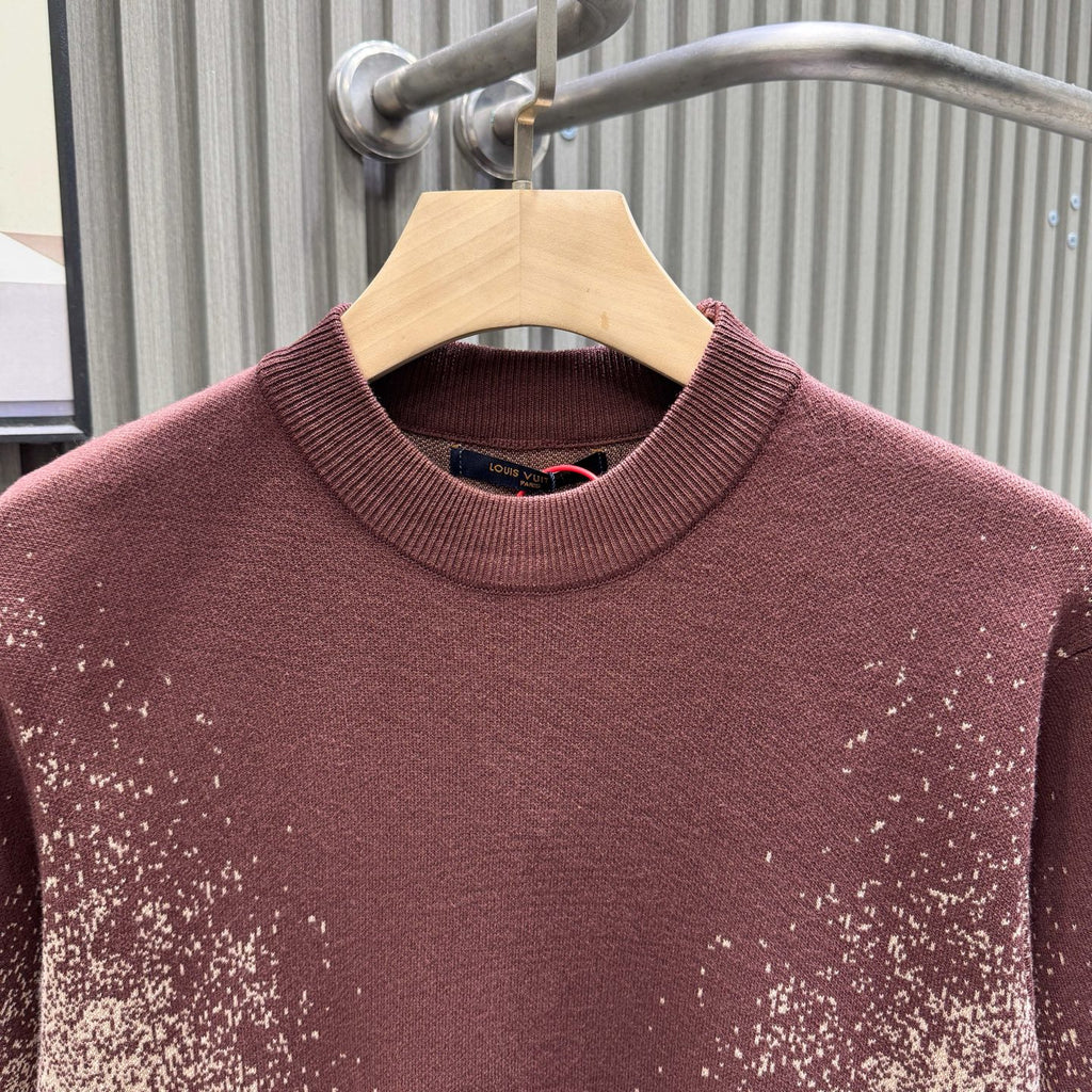 Letter dark jacquard gradient knitted shirt short sleeved