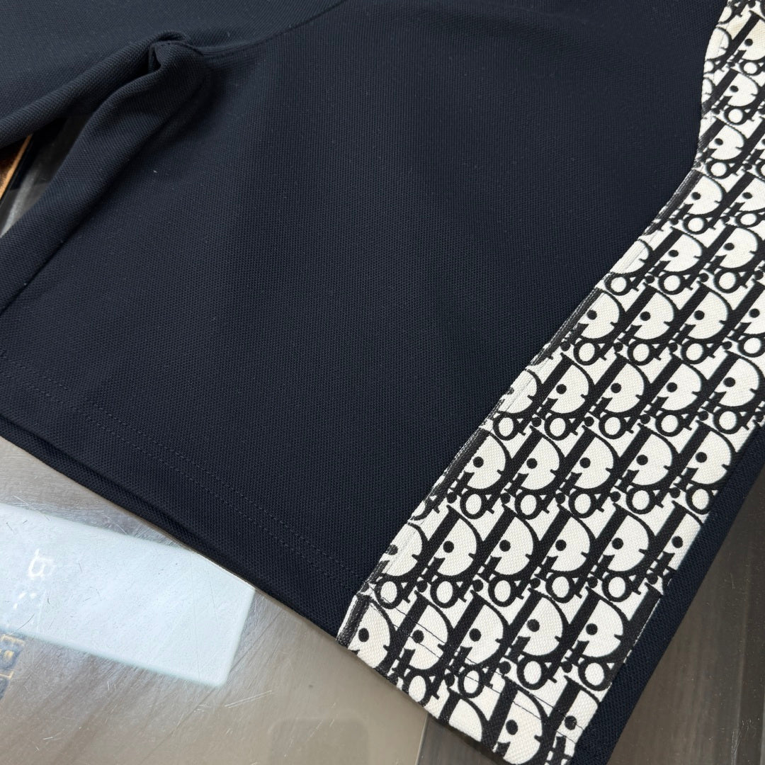 Latest double-sided letter jacquard splicing casual shorts