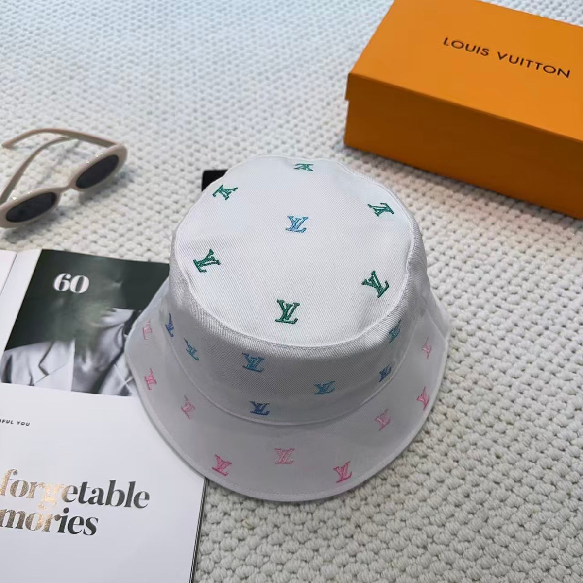 New double-sided embroidered fisherman hat