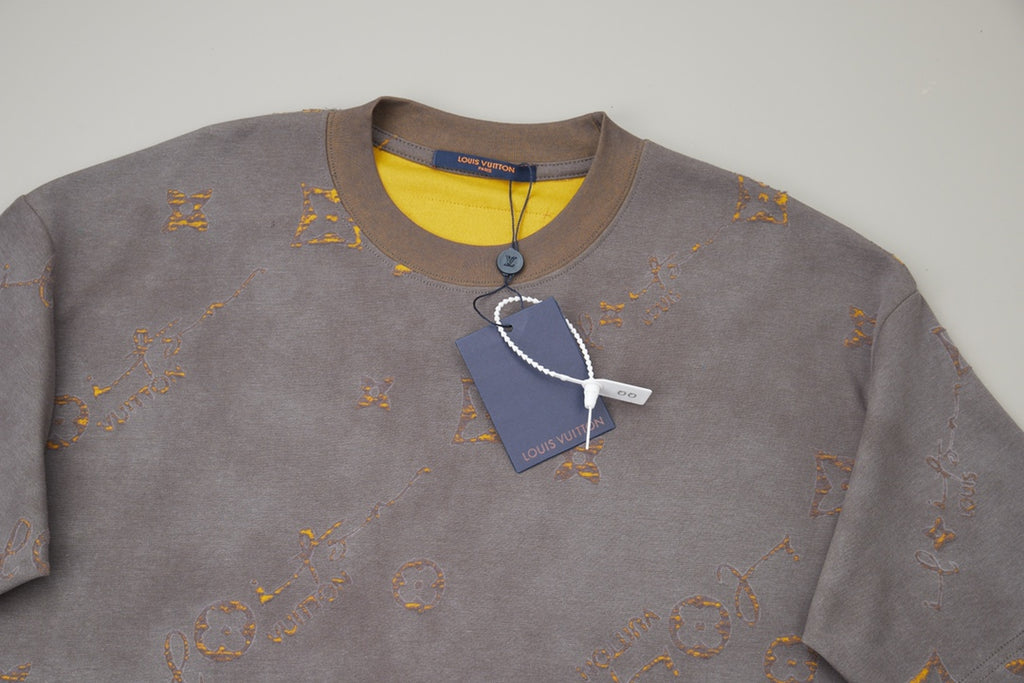 Classic logo burned jacquard short sleeved shirt