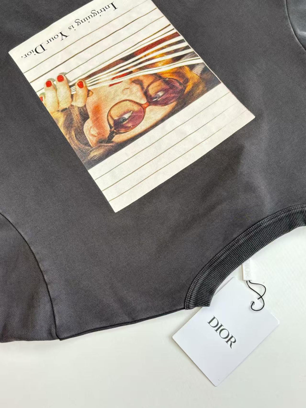 Printed round neck hoodie