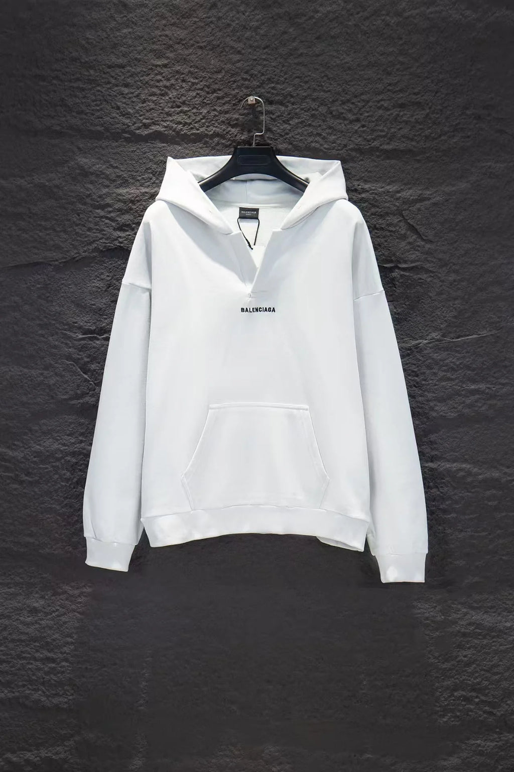 New open chest embroidered hooded sweatshirt