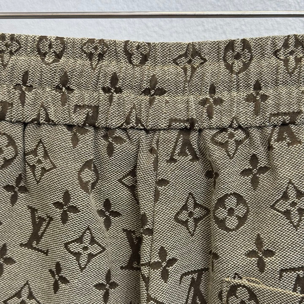 Full printed logo jacquard denim shorts