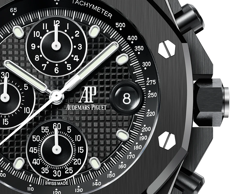 L Size -Black OFFs - 904L Steel - Quartz -Chronograph- 43mm