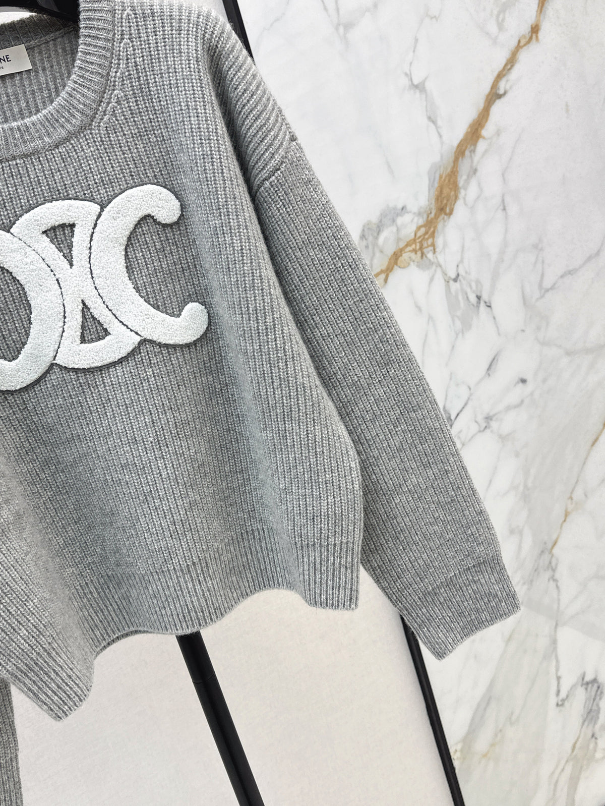 3D towel embroidered sweater