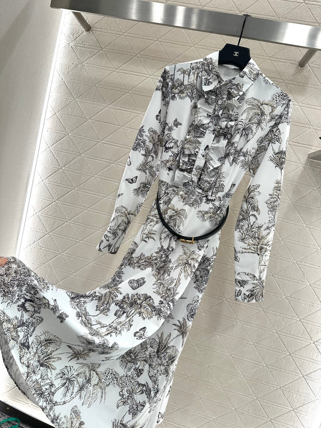 25fw Printed belt dress