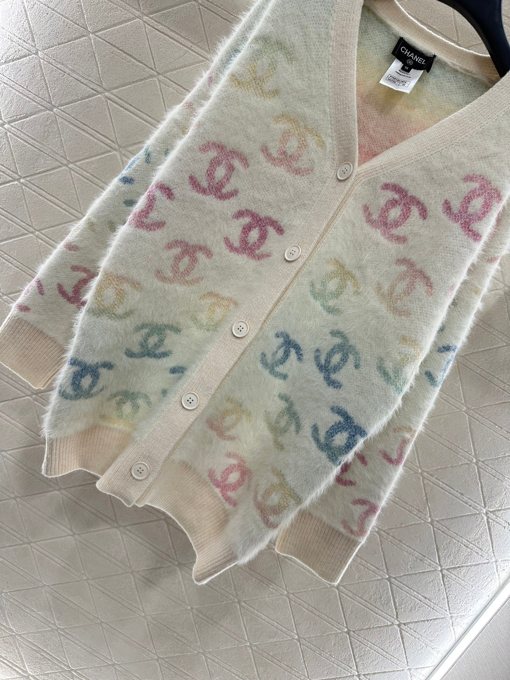 25fw Colorful double C mohair cardigan