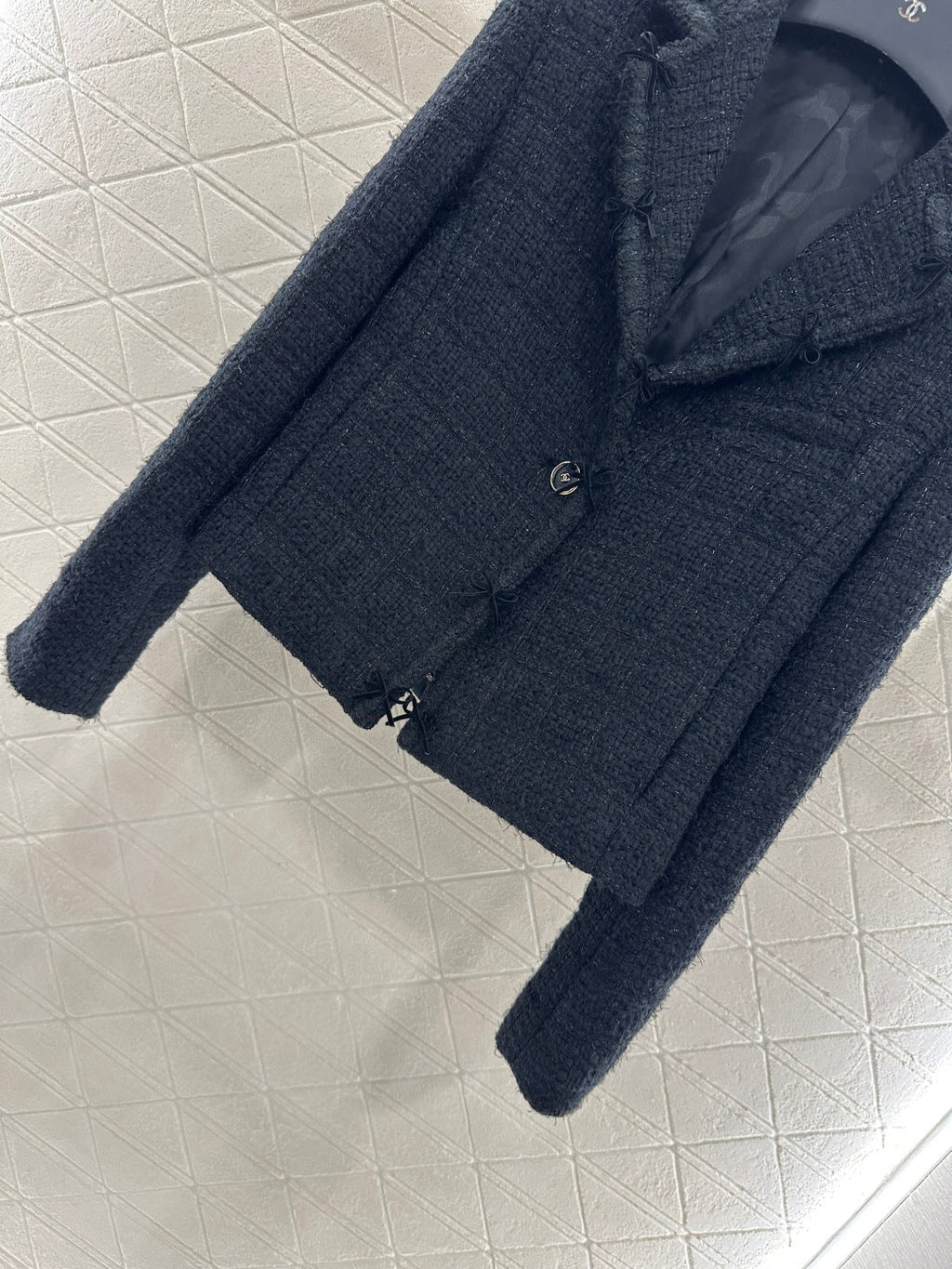 25fw Collar bow woven dress