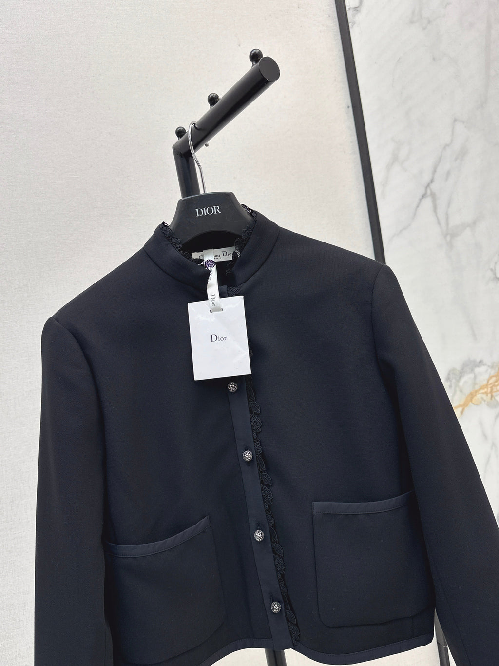25fw Lace lace stand up collar suit jacket