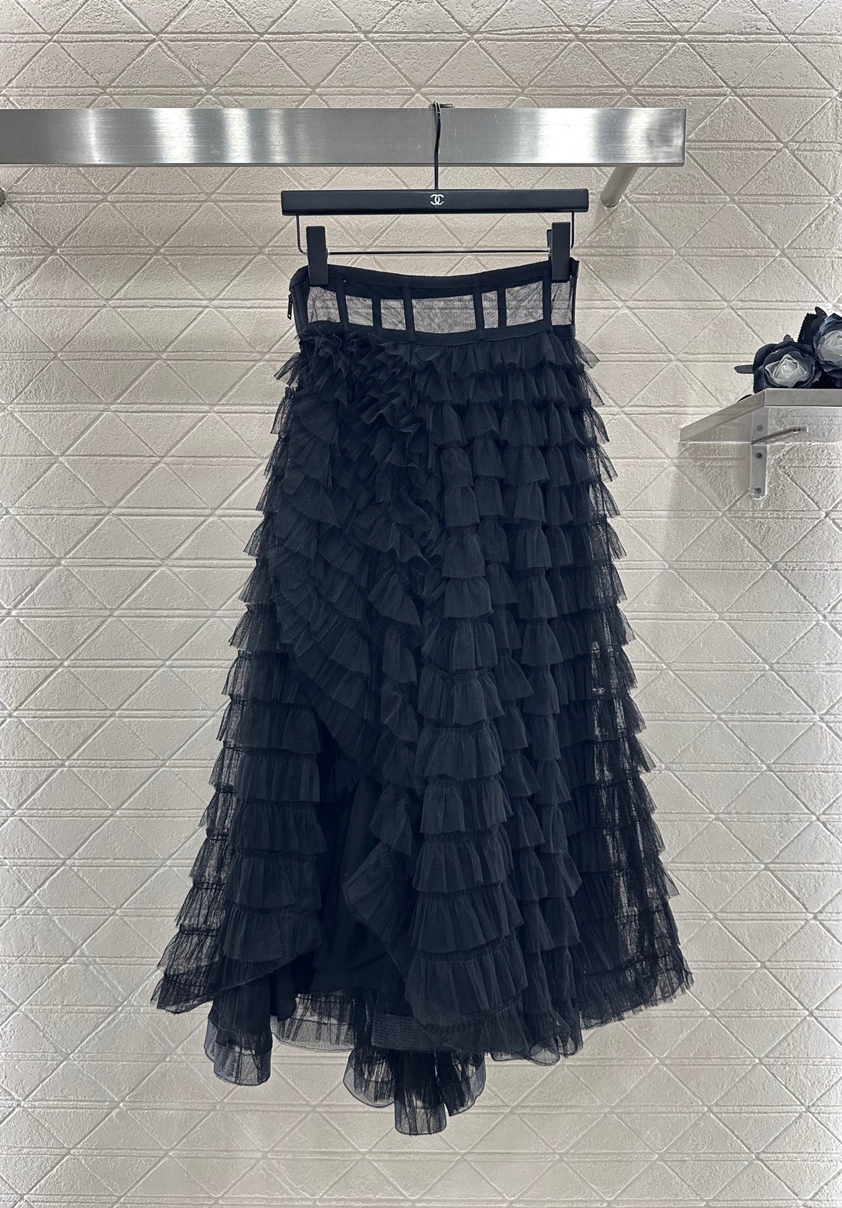 25fw Cake multi-layer long gauze skirt