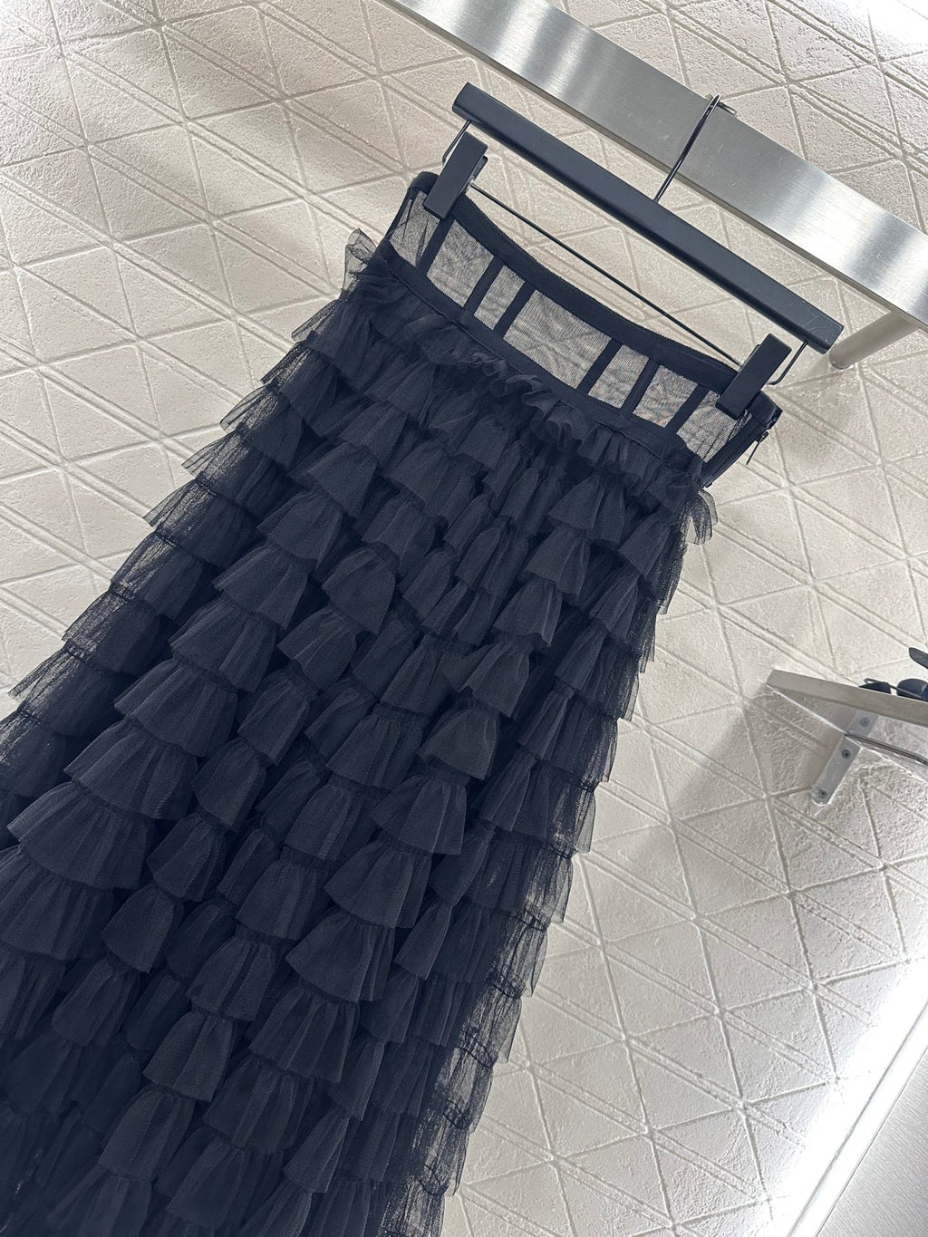 25fw Cake multi-layer long gauze skirt