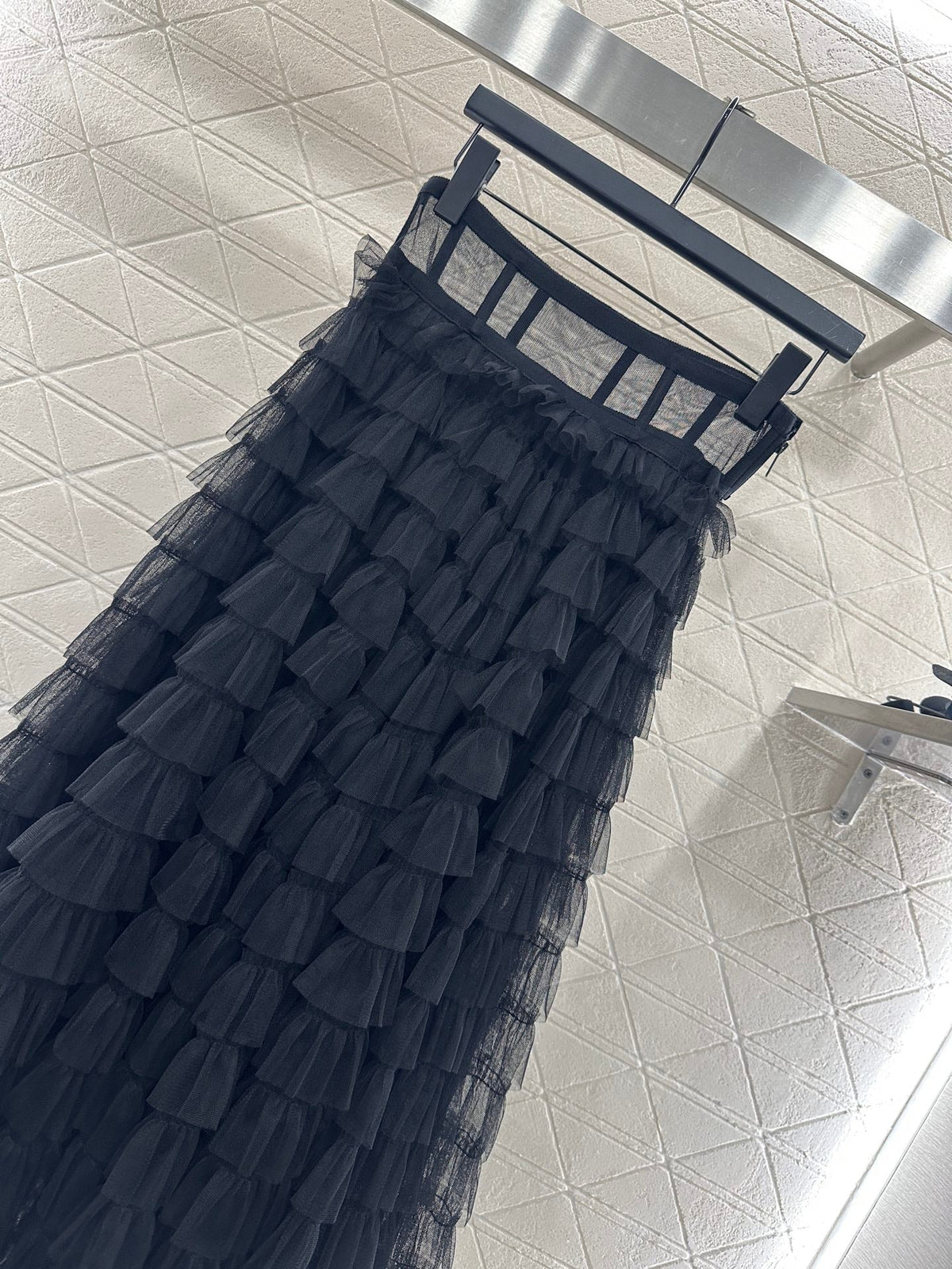 25fw Cake multi-layer long gauze skirt