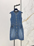 26ss Jacquard Denim Sleeveless Dress