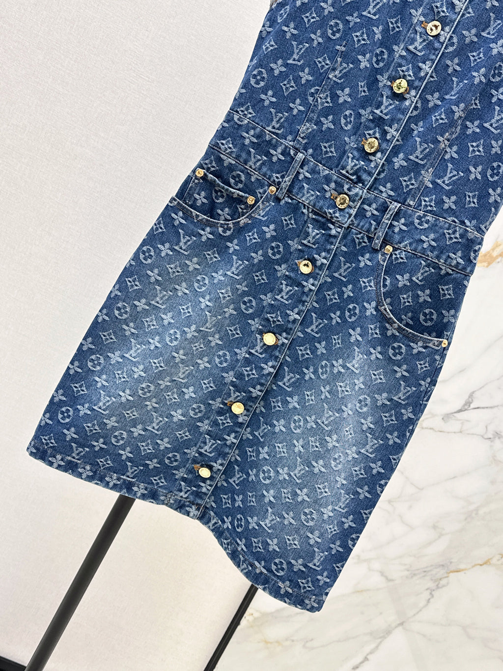 26ss Jacquard Denim Sleeveless Dress