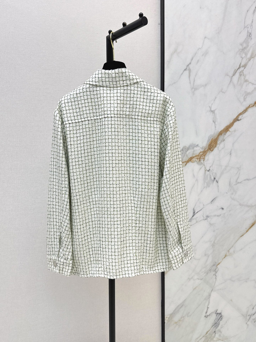 Knitted Tweed Shirt-Style Jacket