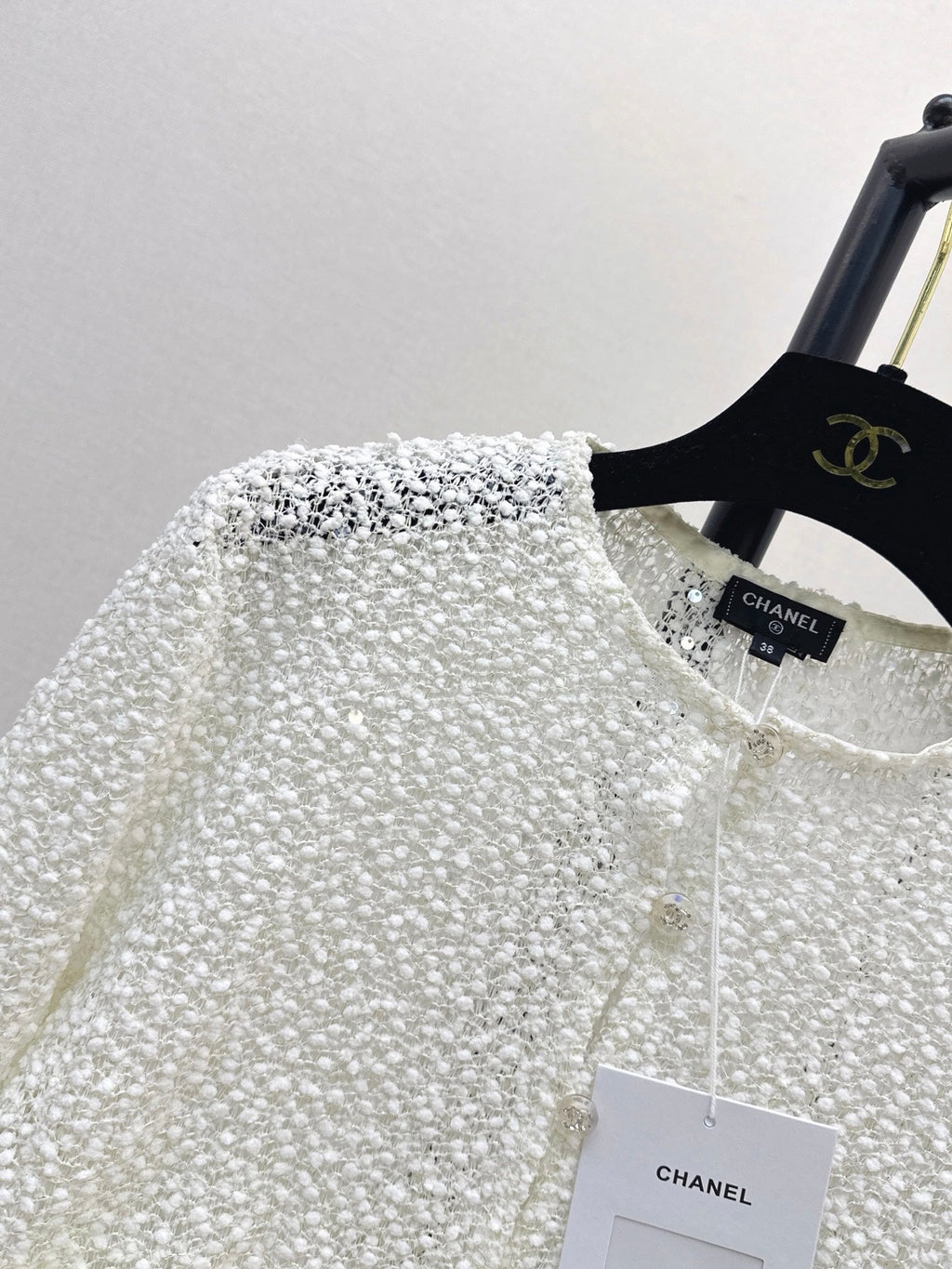 White Sequined Cropped Jacket