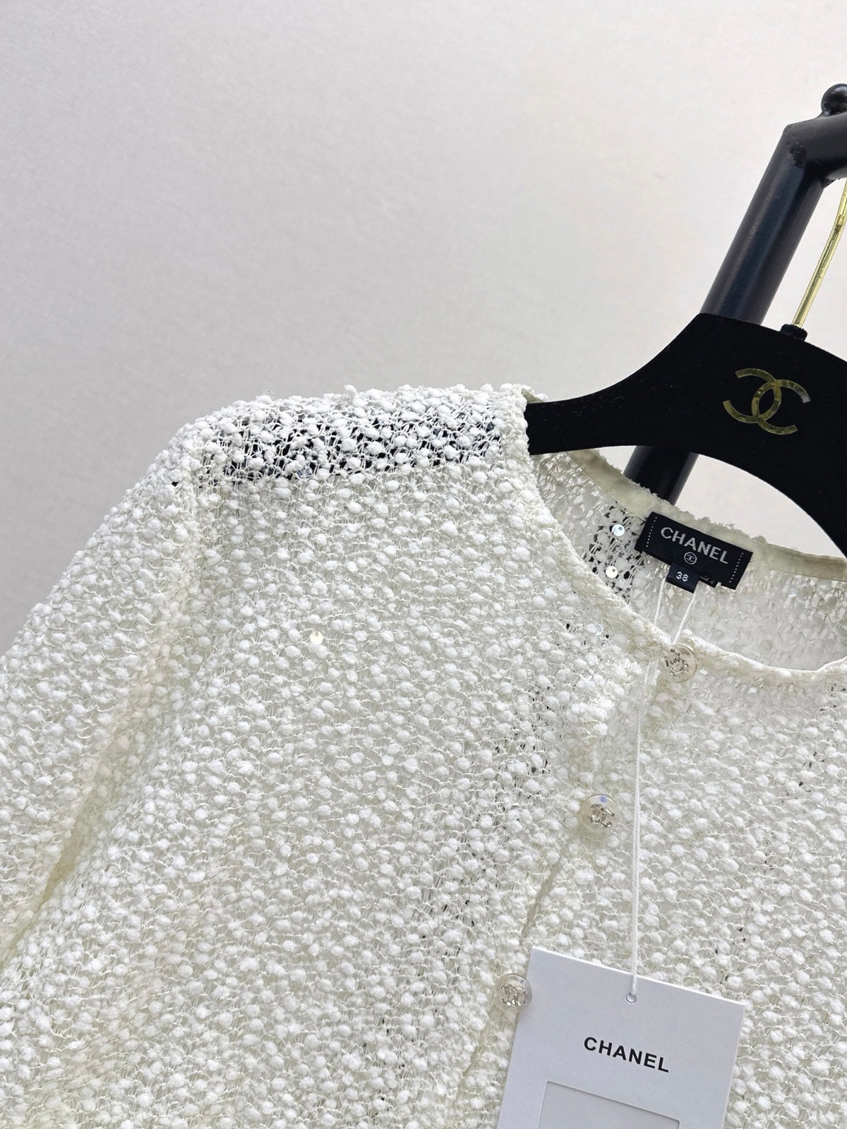 White Sequined Cropped Jacket