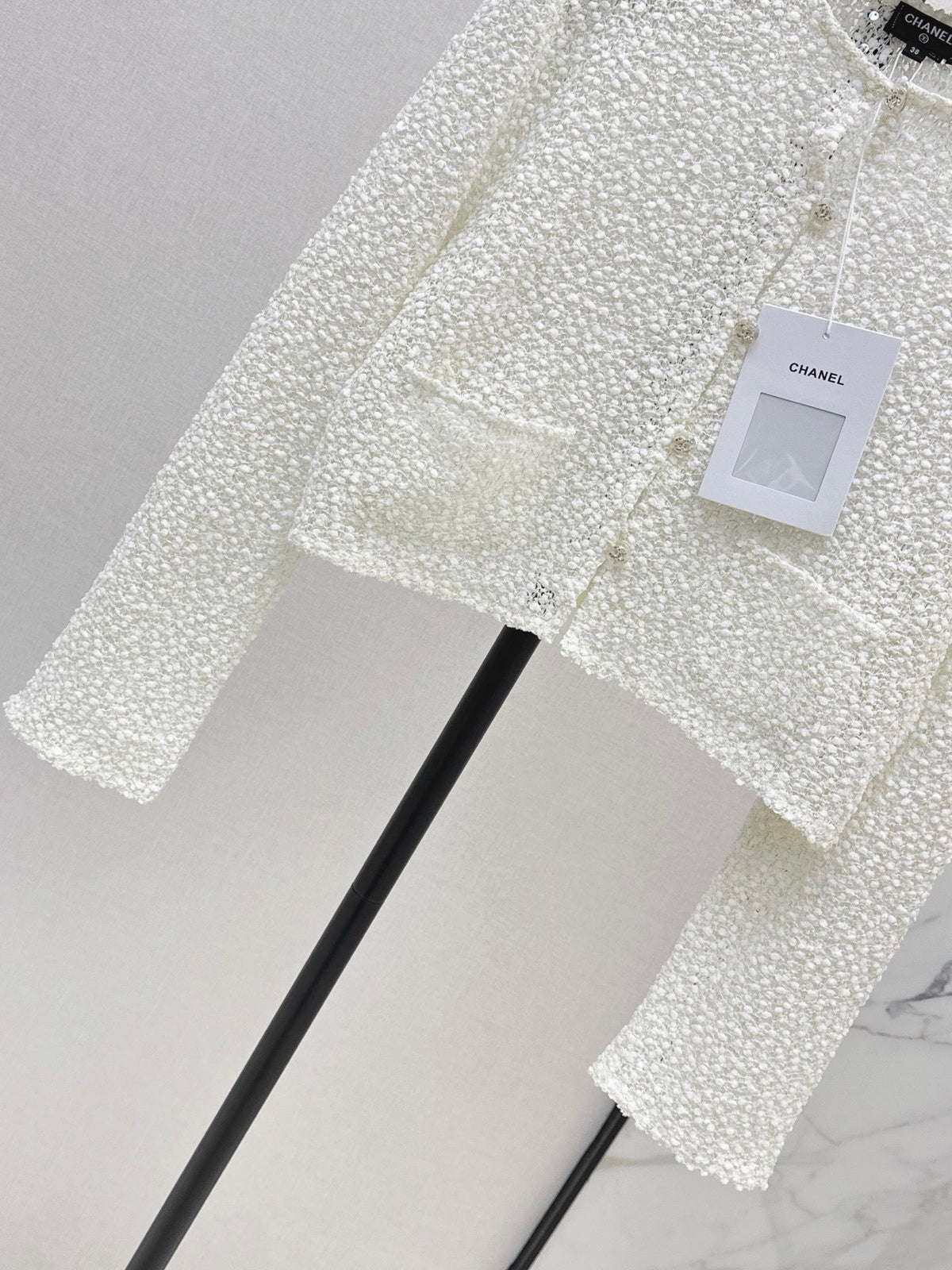 White Sequined Cropped Jacket