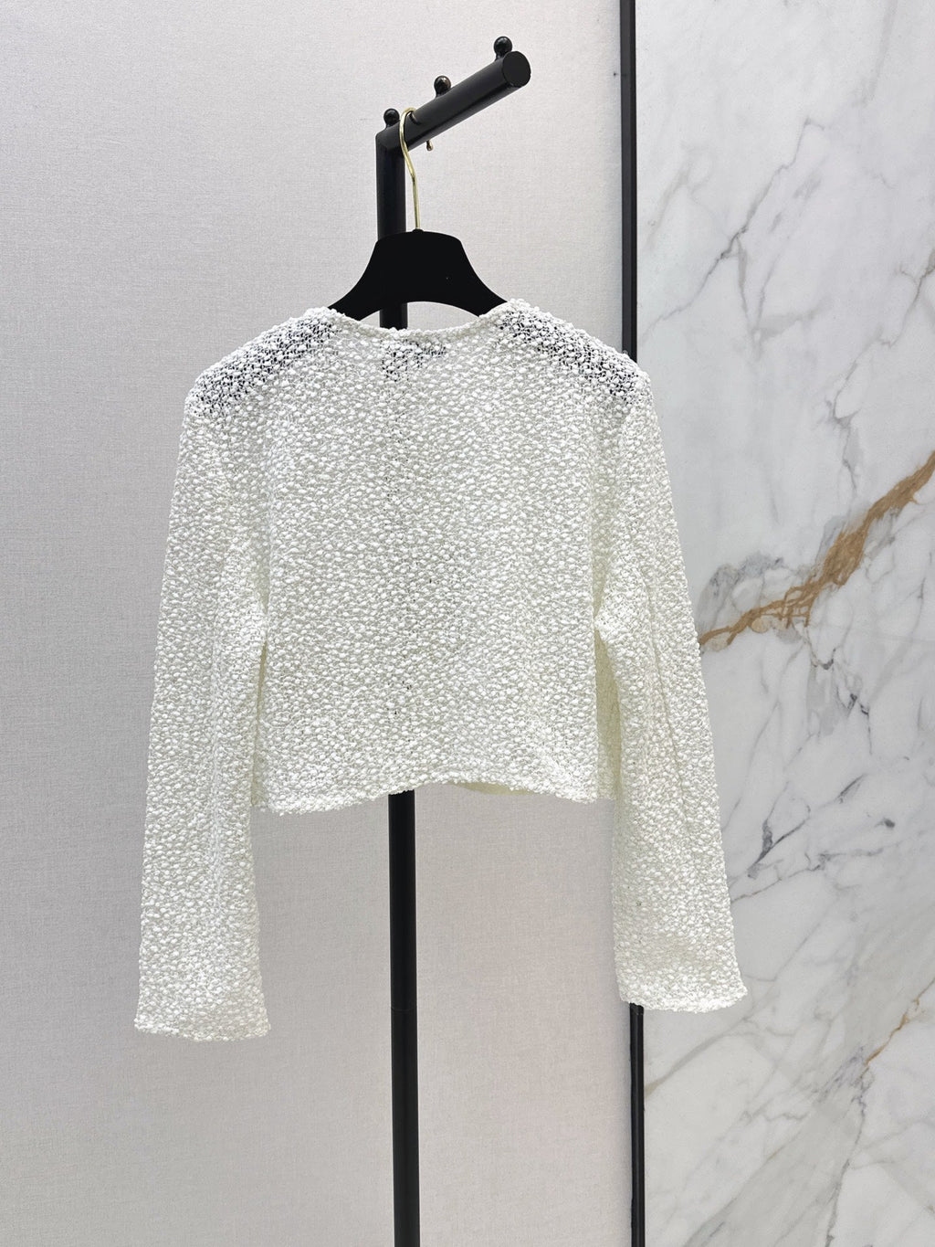 White Sequined Cropped Jacket