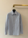 Long vertical-striped shirt