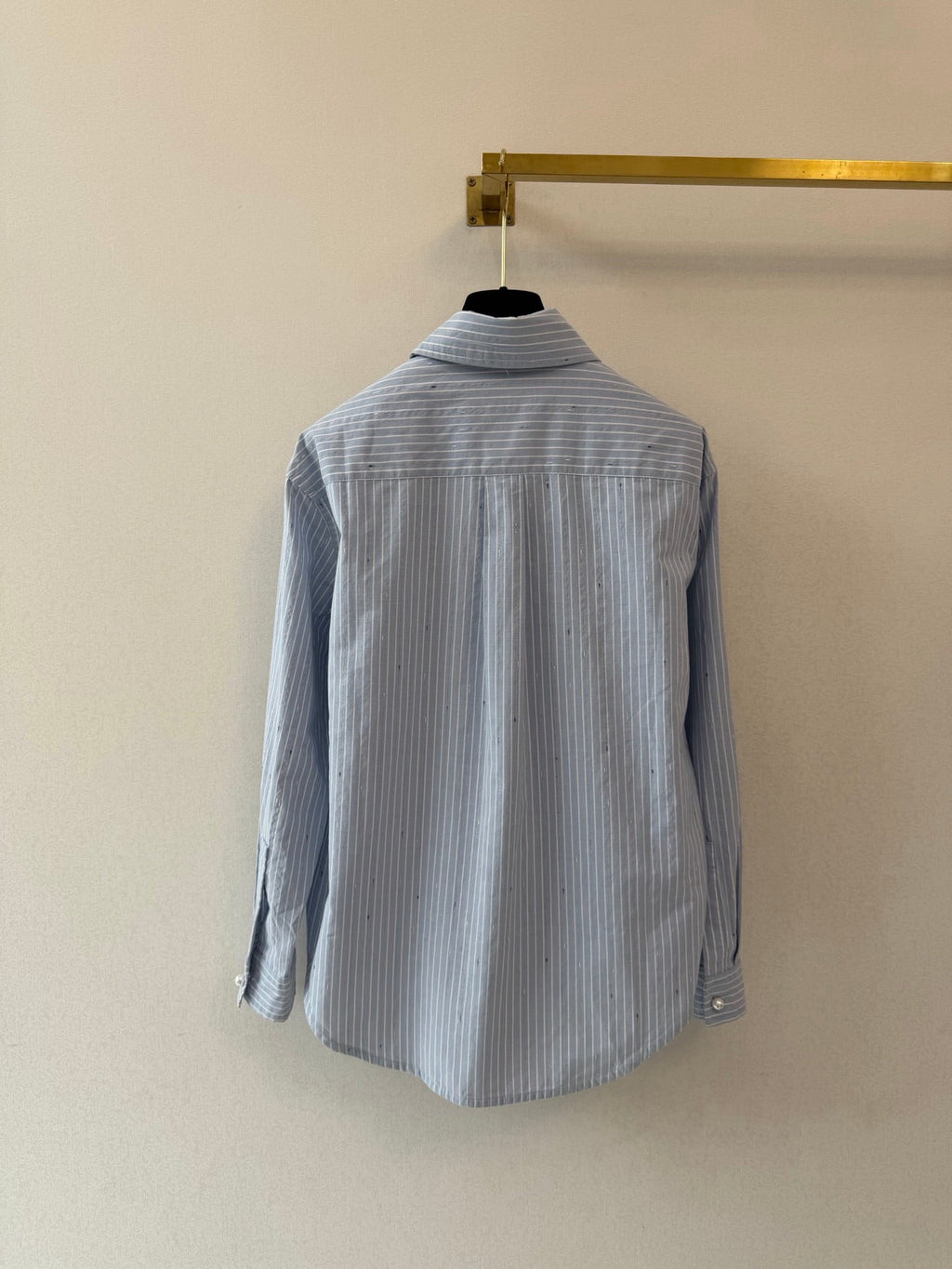 Long vertical-striped shirt