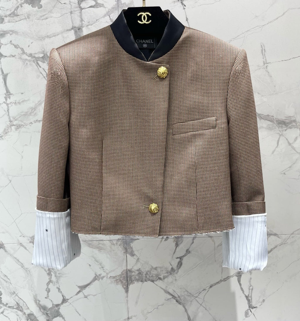 Beige Half-Zip Knit Top