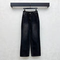 Embroidered Straight-Leg Denim Trousers