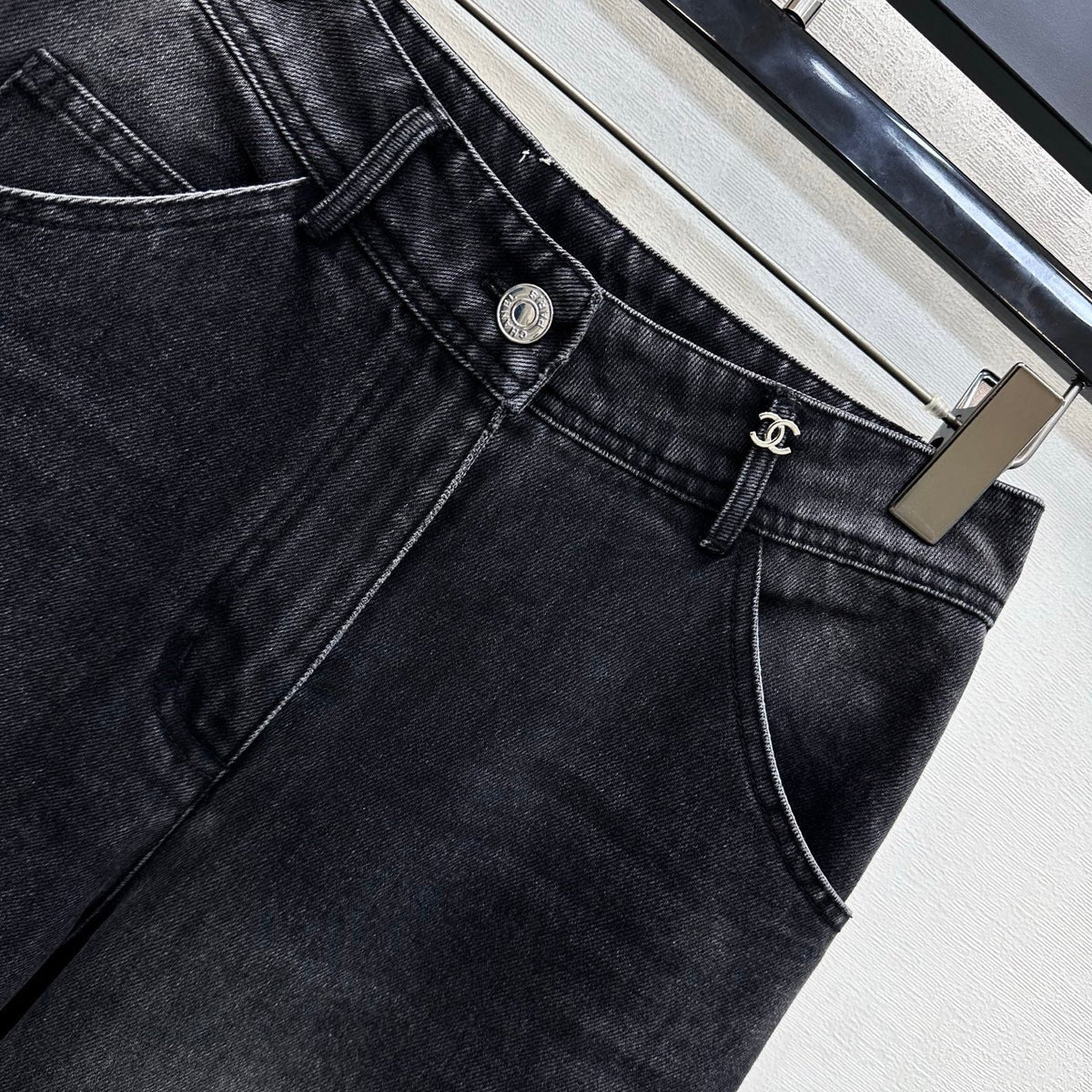 Embroidered Straight-Leg Denim Trousers