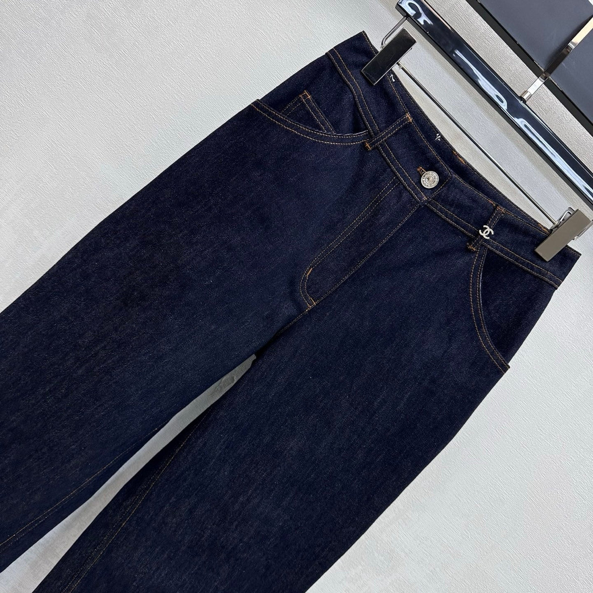 Embroidered Straight-Leg Denim Trousers