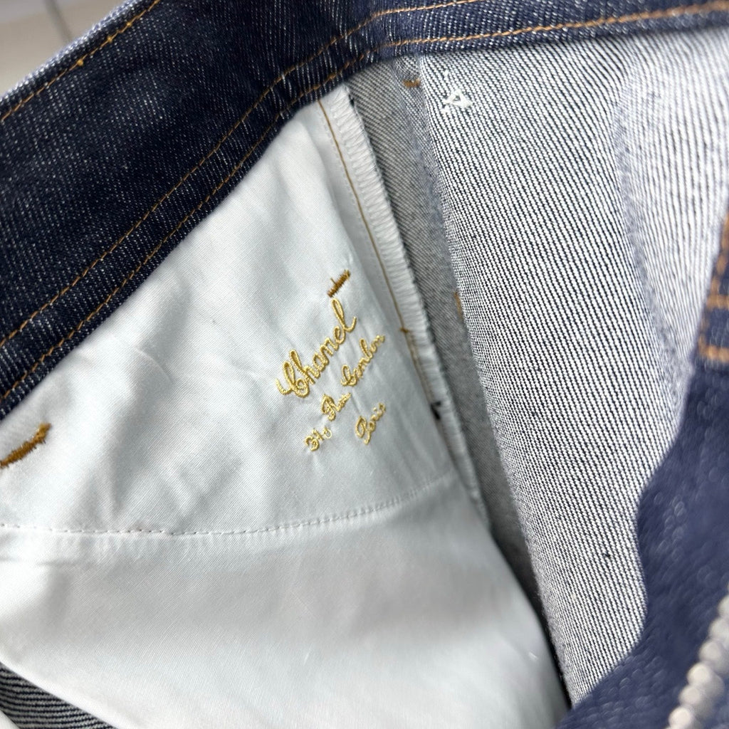 Embroidered Straight-Leg Denim Trousers